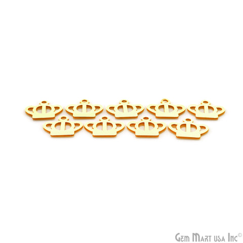 Crown Gold Laser Finding 15x13.8mm Gold Plated Charm For Bracelets & Pendants