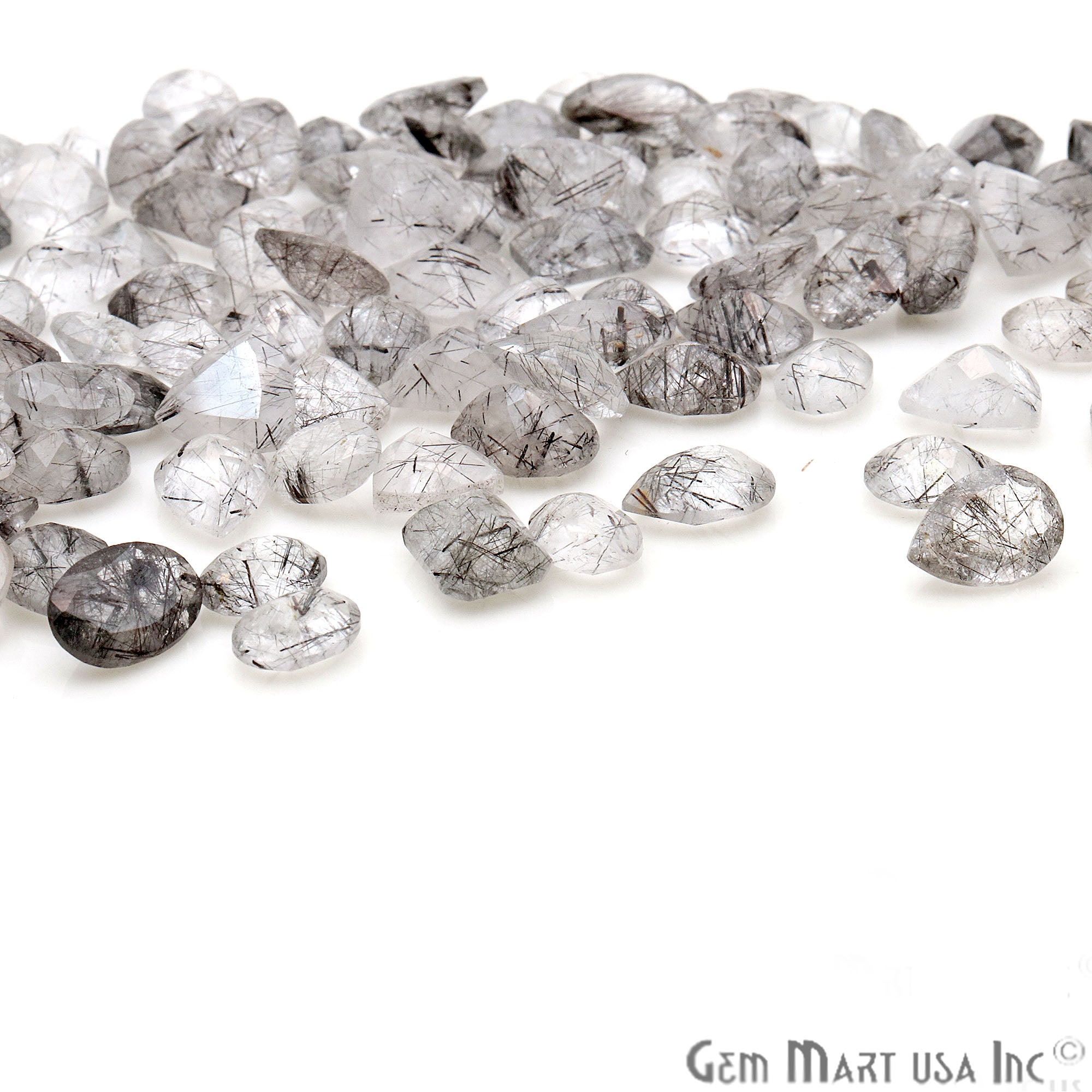 50ct Lot Rutilated Mix Shaped 7-10mm Stone, Faceted Gemstone Mixed lot, Loose Stones - GemMartUSA