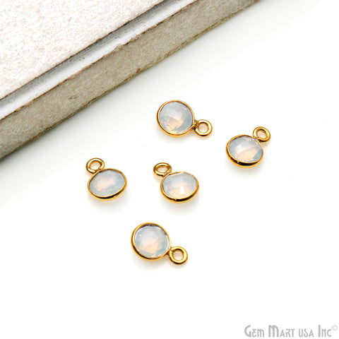 Round 6mm Gold Plated Single Bail Bezel Gemstone Connector
