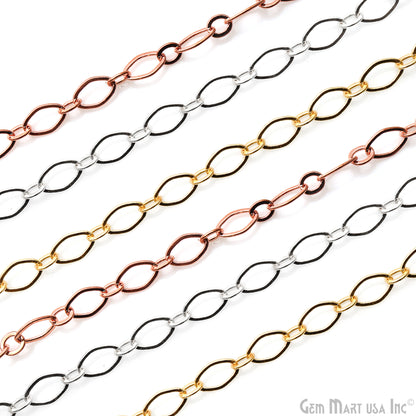 Marquise & Round Link Chain Necklace 6x3mm Marquise Finding Link Chain Necklace