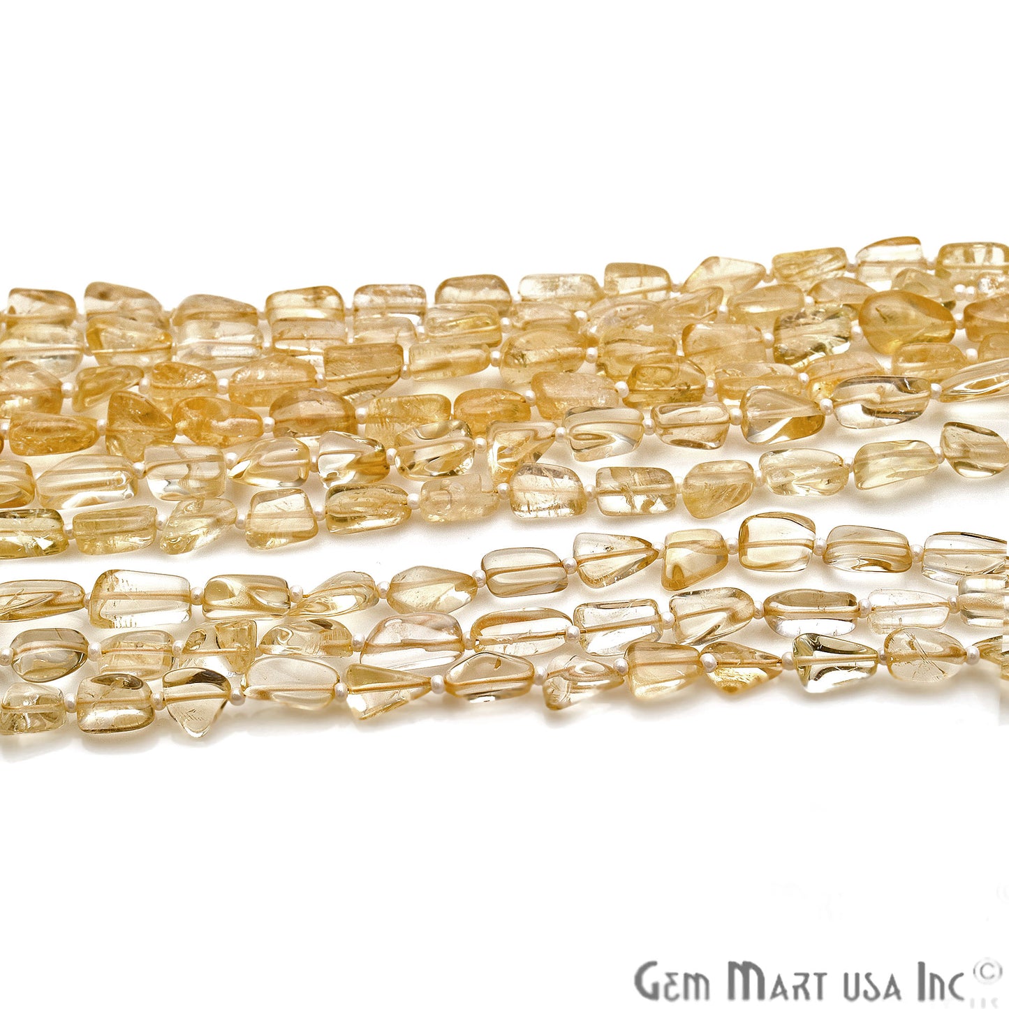 Citrine Free Form 9x7mm Tumble Beads Gemstone Strands - GemMartUSA