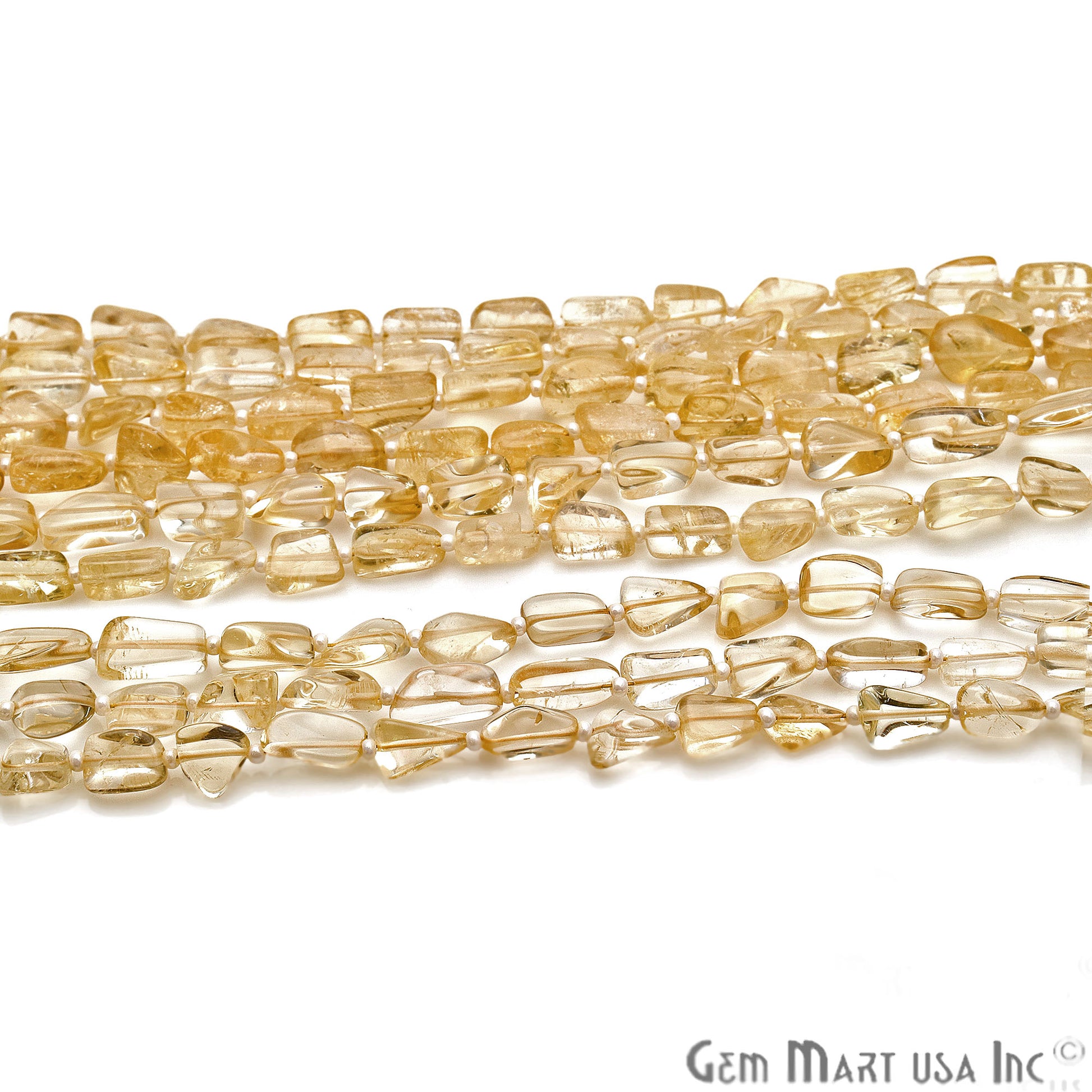 Citrine Free Form 9x7mm Tumble Beads Gemstone Strands - GemMartUSA