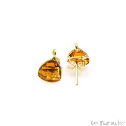 DIY Trillion 8mm Gold Bail Gemstone stud Earring