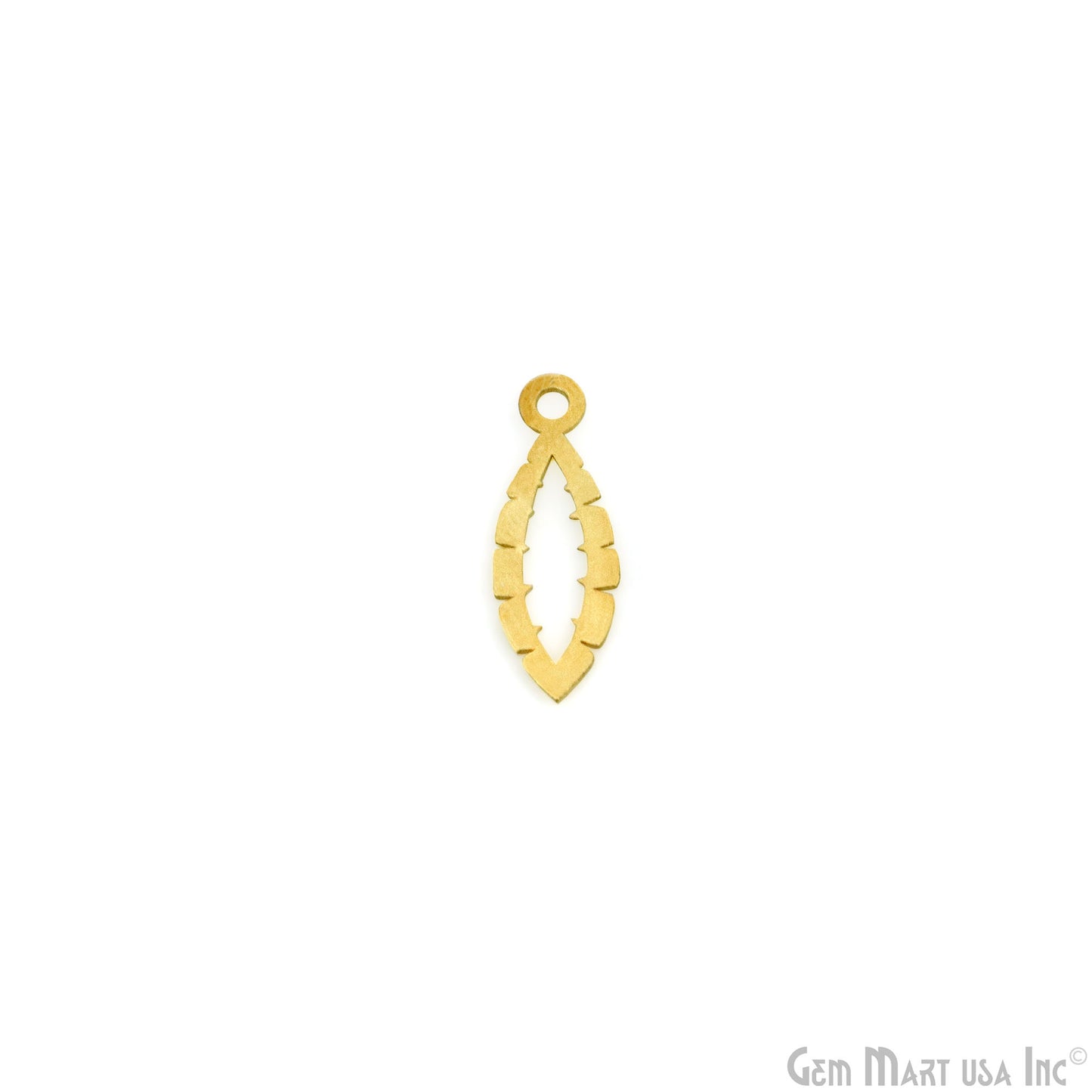 Leaf Shape Laser Charm Gold Plated 21.2x7.5mm Finding Charm Connector