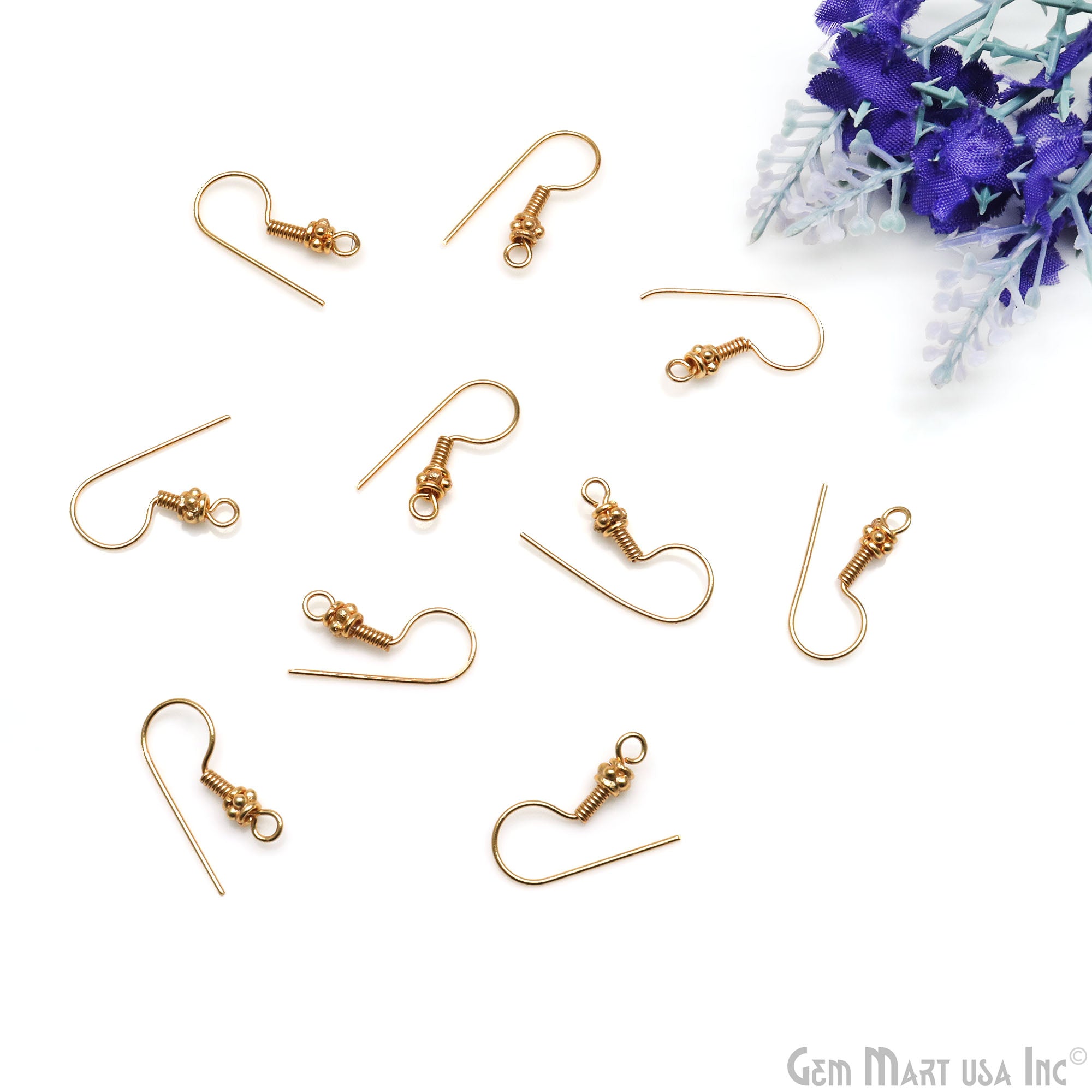 5 Pair Lot Gold Plated 23x9mm Earring Fish Hooks Findings