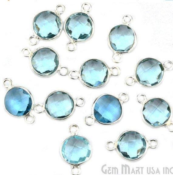 Round 8mm Double Bail Silver Plated Gemstone Connectors (Pick Your Lot Size) - GemMartUSA