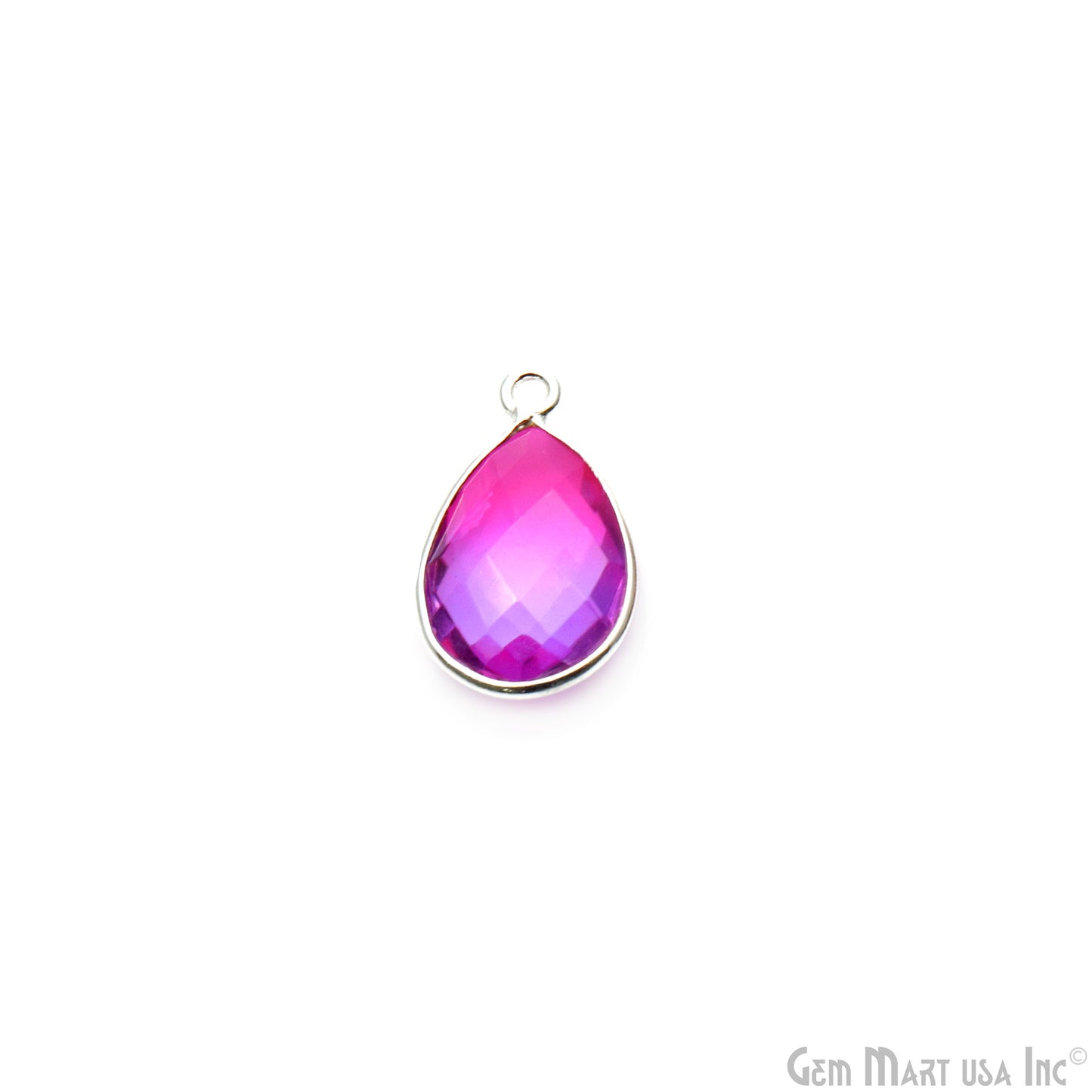 Purple & Pink Aura Quartz 10x14mm Pears Single Bail Silver Bezel Doublet Quartz Connector