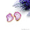 Agate Slice 29x16mm Organic  Gold Electroplated Gemstone Earring Connector 1 Pair