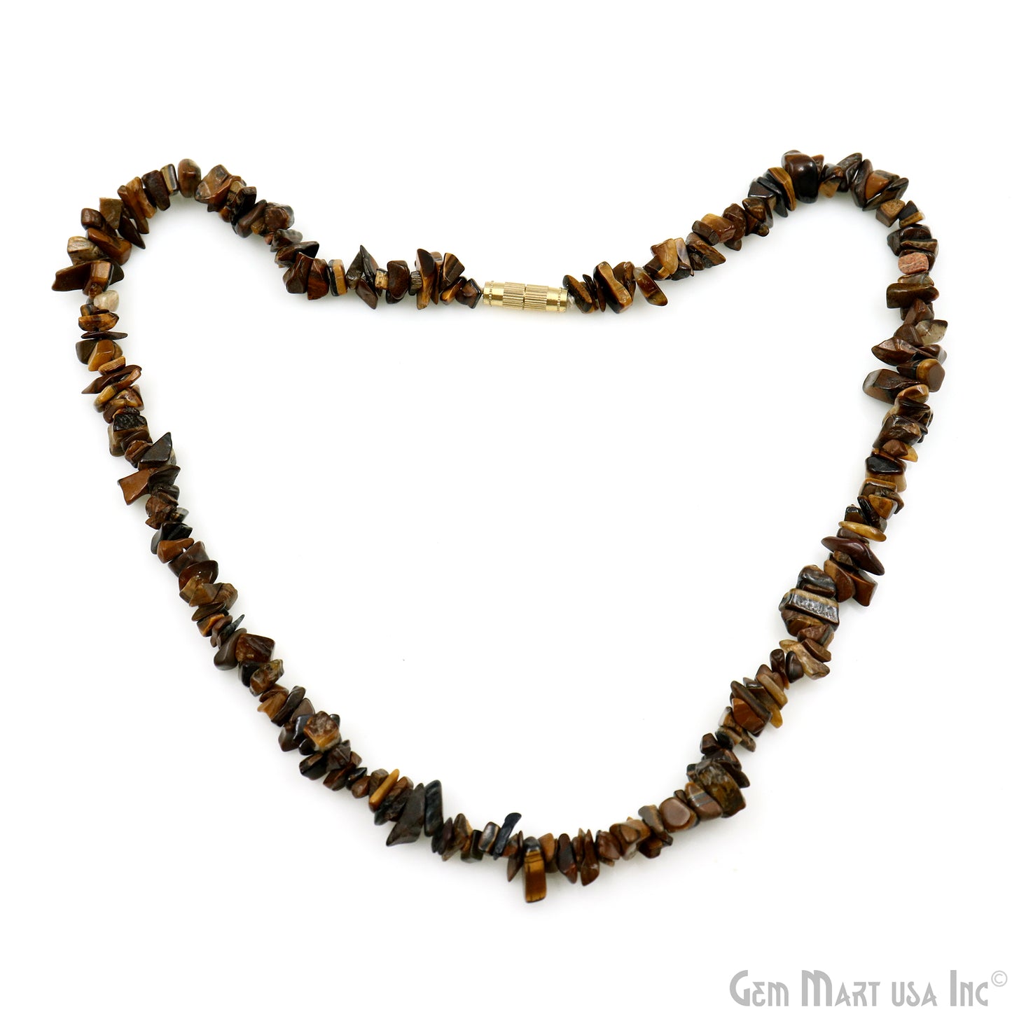 Uncut Gemstone Chip Beads Necklace 17 Inch