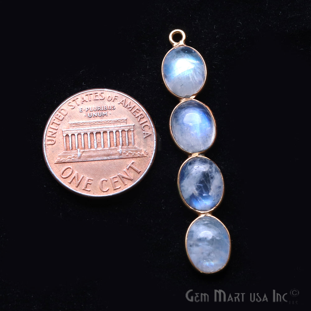 DIY Rainbow Moonstone 43x8mm Single Bail Chandelier Finding Component (Pick Your Metal) - GemMartUSA