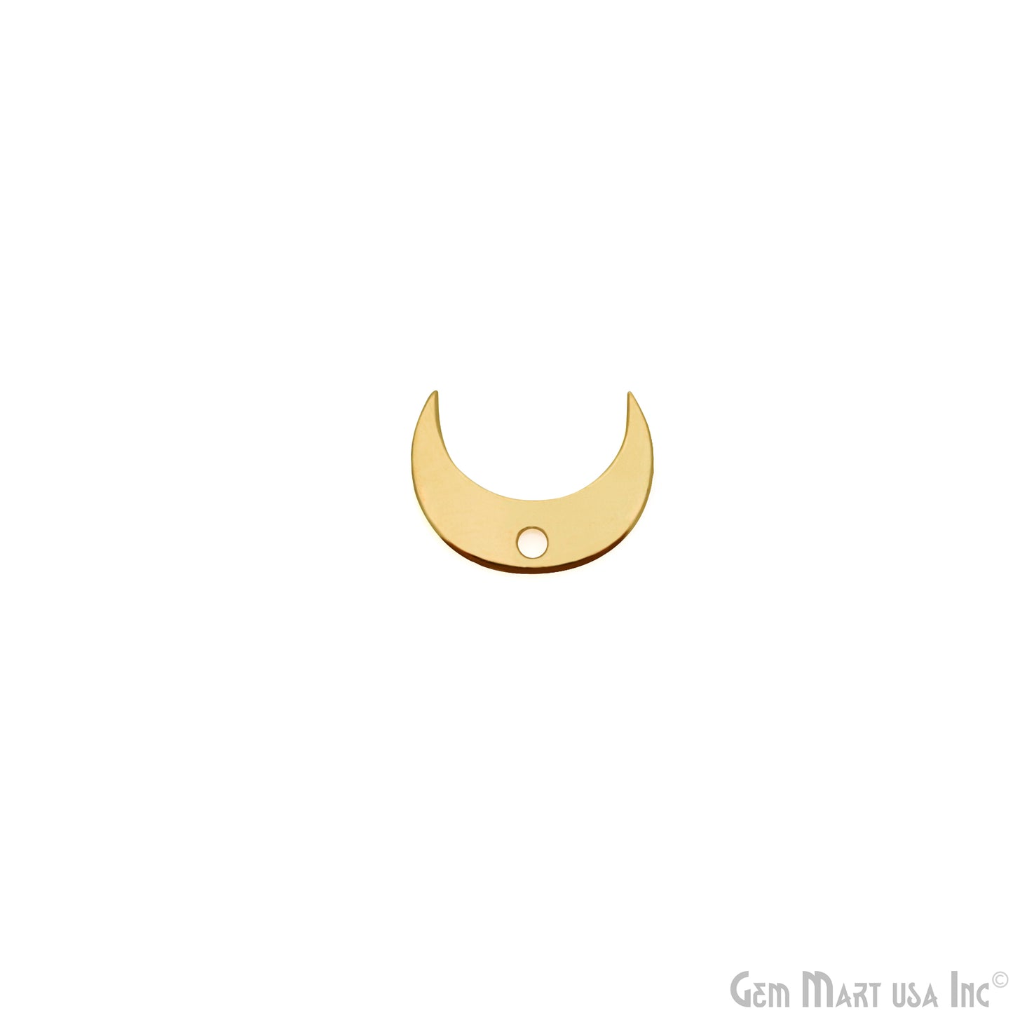 Moon Shape Laser Finding Gold Plated Charm For Bracelets & Pendants