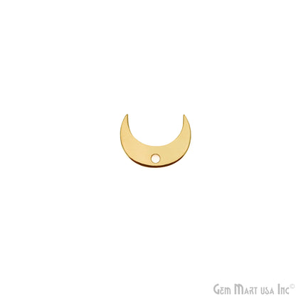 Moon Shape Laser Finding Gold Plated Charm For Bracelets & Pendants