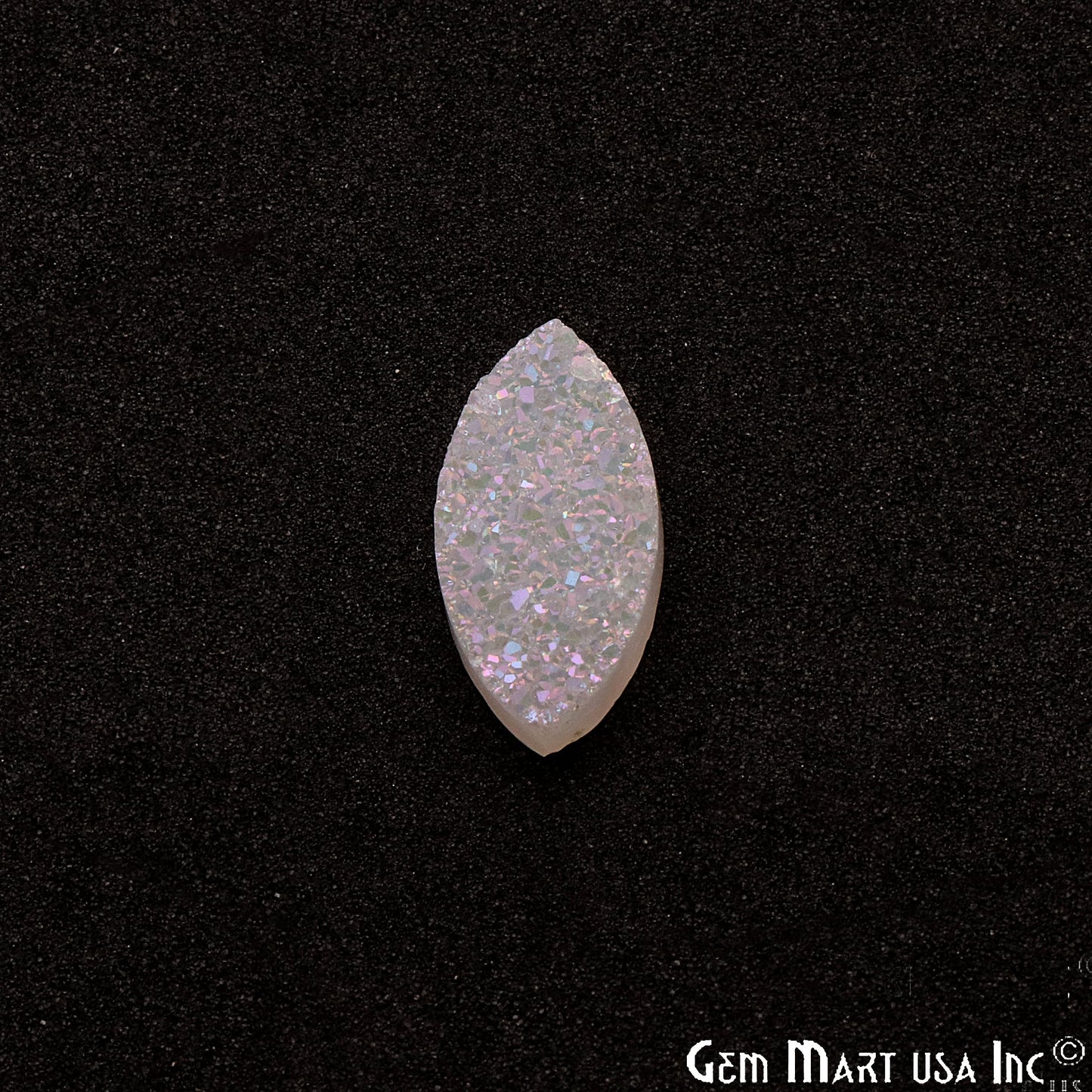 Titanium White Druzy 10x20mm Marquise Shape Loose Cabochon - GemMartUSA