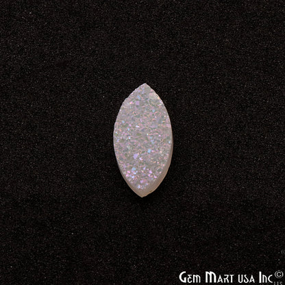 Titanium White Druzy 10x20mm Marquise Shape Loose Cabochon - GemMartUSA