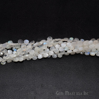 Rainbow Moonstone Heart Shape 5mm Waist Beads, Rondelle Beads - GemMartUSA