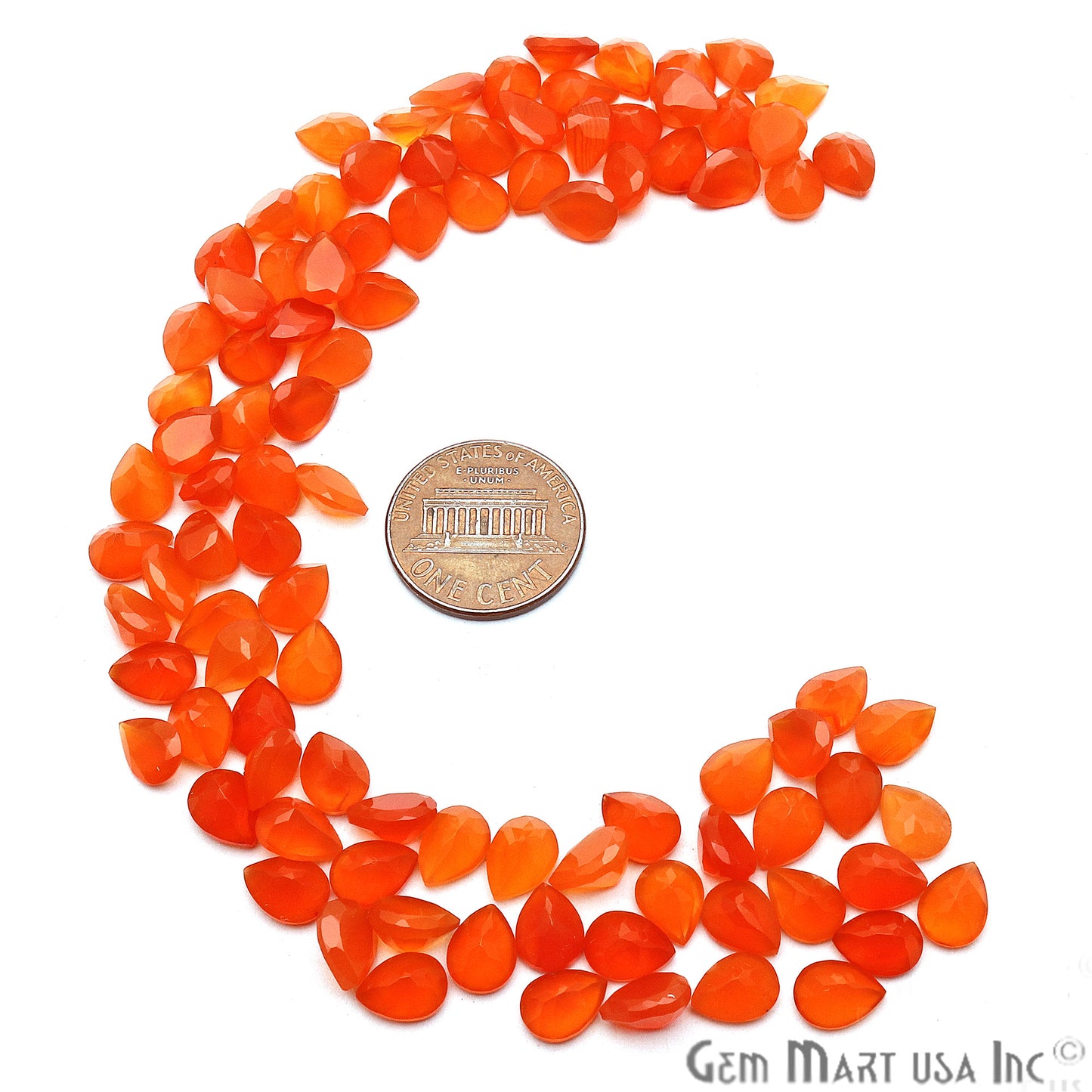 Carnelian Pears Shape 6x8mm Faceted Loose Gemstone - GemMartUSA