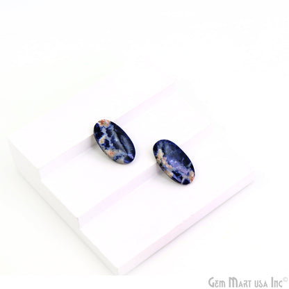 Sodalite Oval Shape 25x14mm Loose Gemstone For Earring Pair