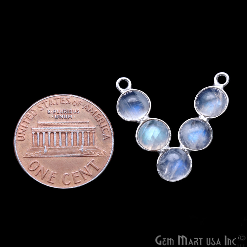 DIY Rainbow Moonstone 22x19mm Double Bail Chandelier Finding Component (Pick Your Metal) - GemMartUSA