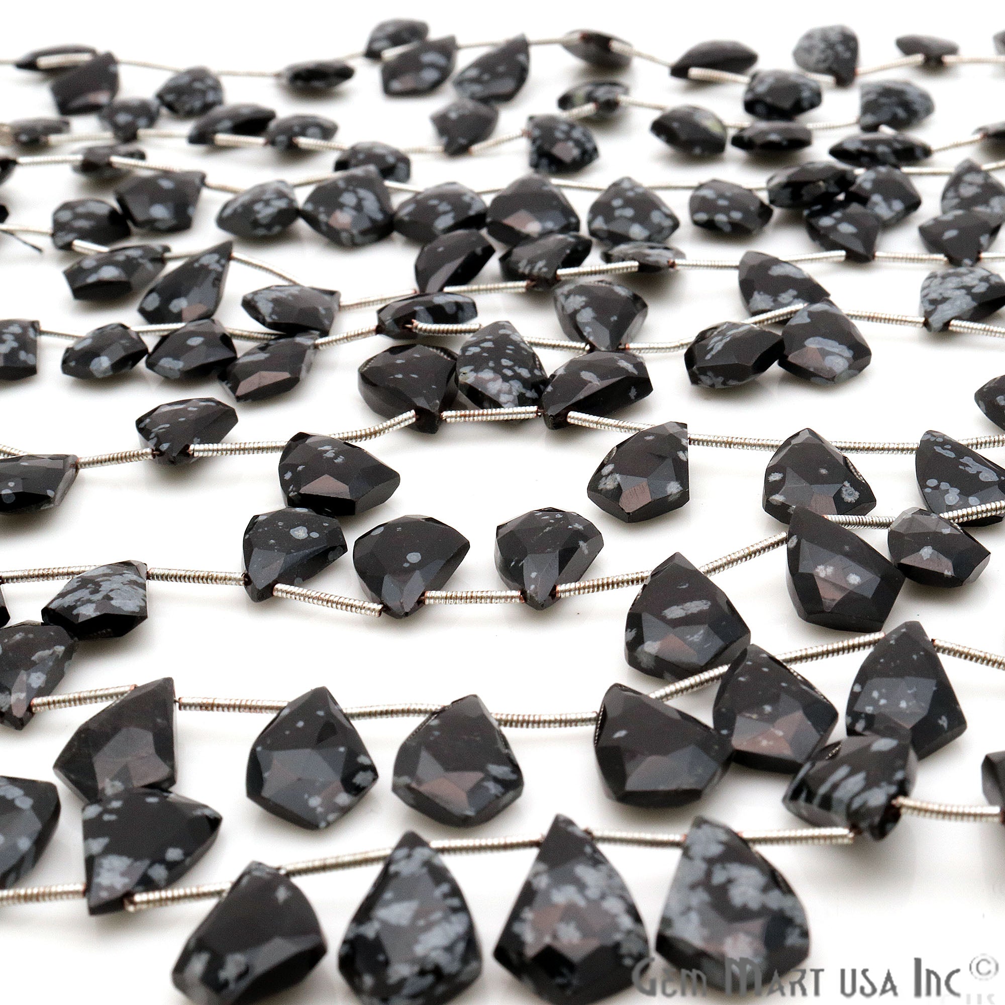 Black Obsidian Free Form 18x11mm Crafting Beads Gemstone Strands 8INCH - GemMartUSA