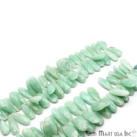 Amazonite Pears 28x12mm Crafting Beads Gemstone Briolette Strands 8 Inch - GemMartUSA