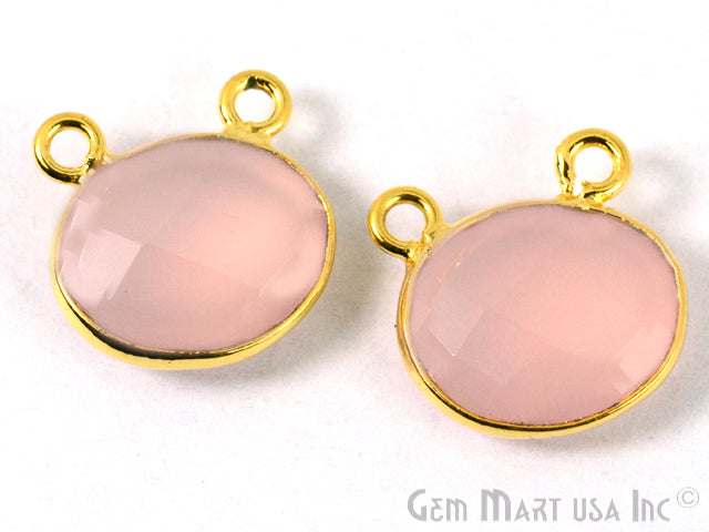 Oval 10x12mm Cat Bail Gold Bezel Gemstone Connector