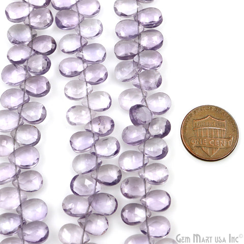 Amethyst Pears Beads, 7 Inch Gemstone Strands, Drilled Strung Briolette Beads, Pears Shape, 7x9mm