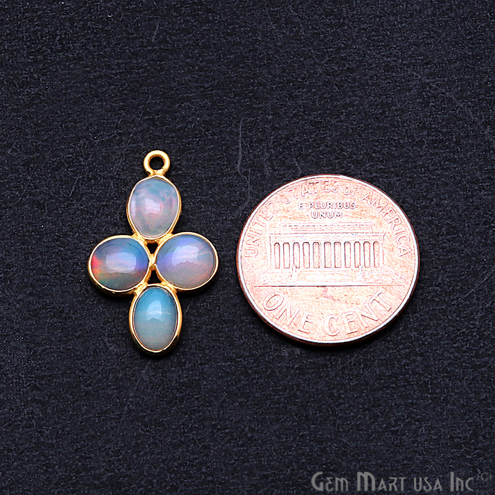 DIY Opal October Birthstone 23x13mm Chandelier Finding Component (Pick Plating) (13095) - GemMartUSA