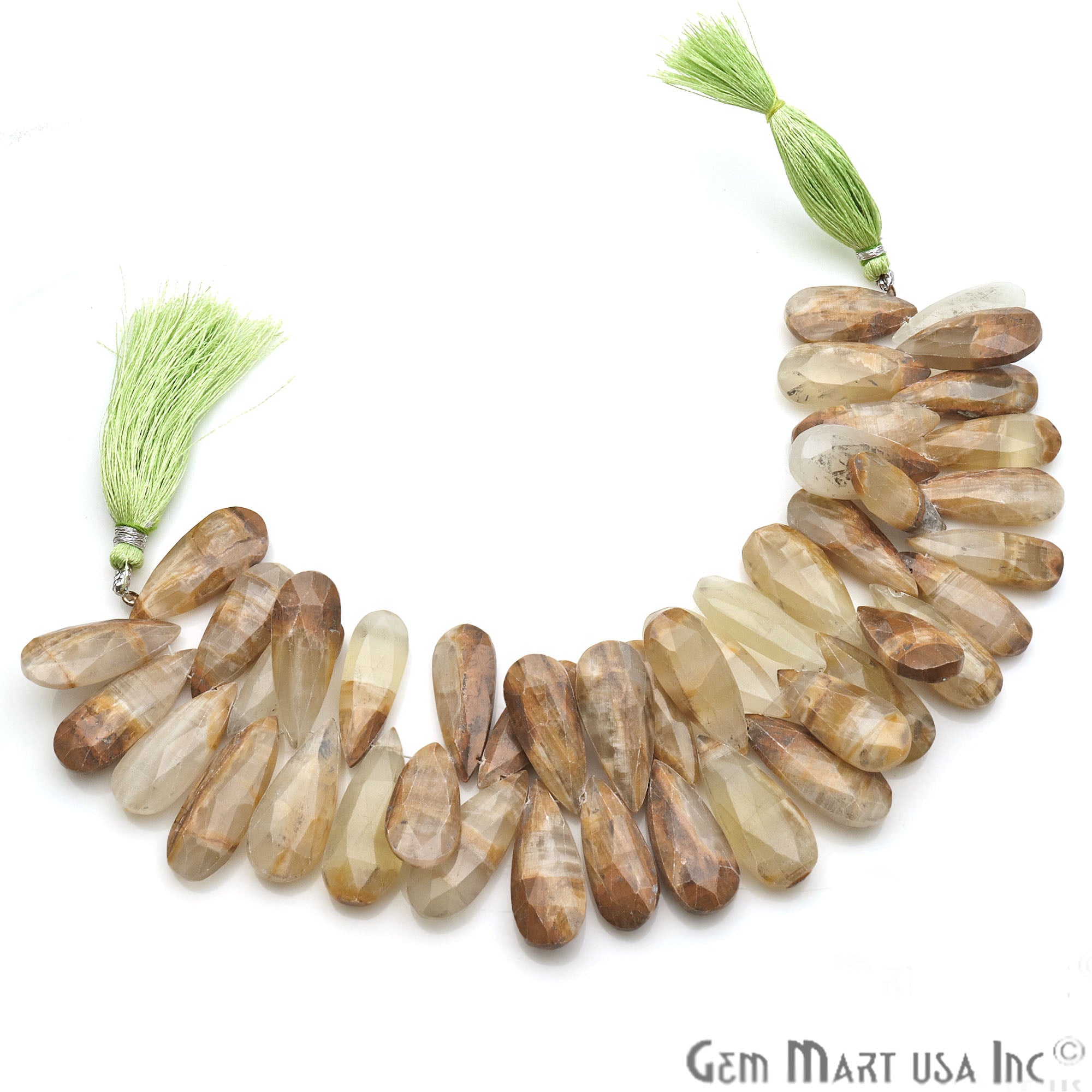 Calcite Pears 27x13mm Crafting Beads Gemstone Briolette Strands 8 INCH - GemMartUSA