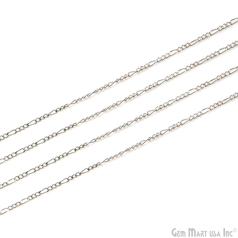 Figaro Chain For Jewelry Making, 3x1mm Twisted Oval Chain Necklace, Minimal Finding Chain