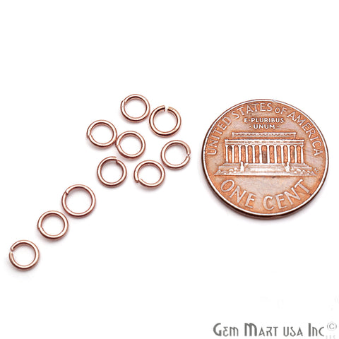 10pc Lot Open Jump Rings 4mm Rose Gold Plated Finding Jewelry Charm
