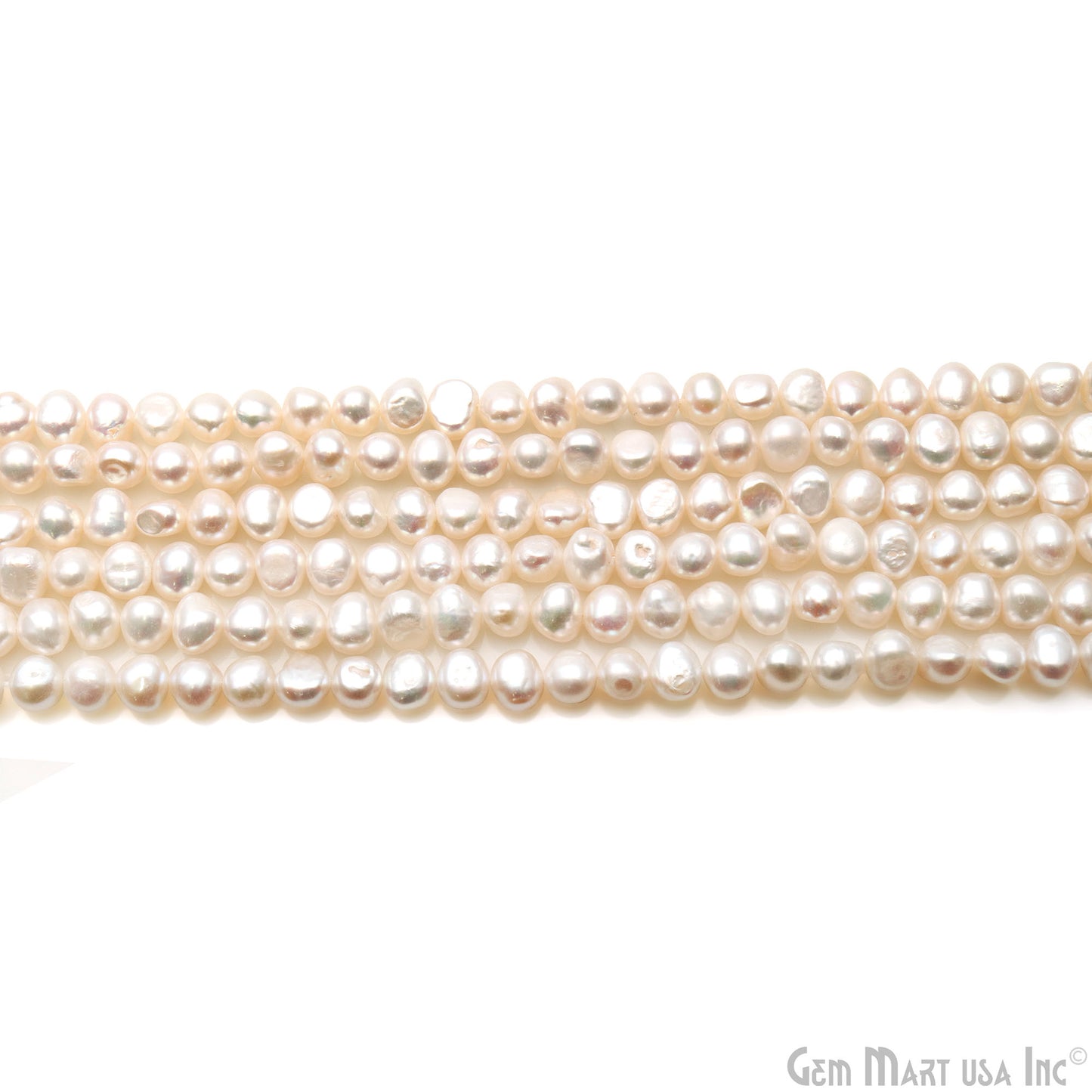 Pearl Rough Beads, 16 Inch Gemstone Strands, Drilled Strung Briolette Beads, Free Form, 6x4mm