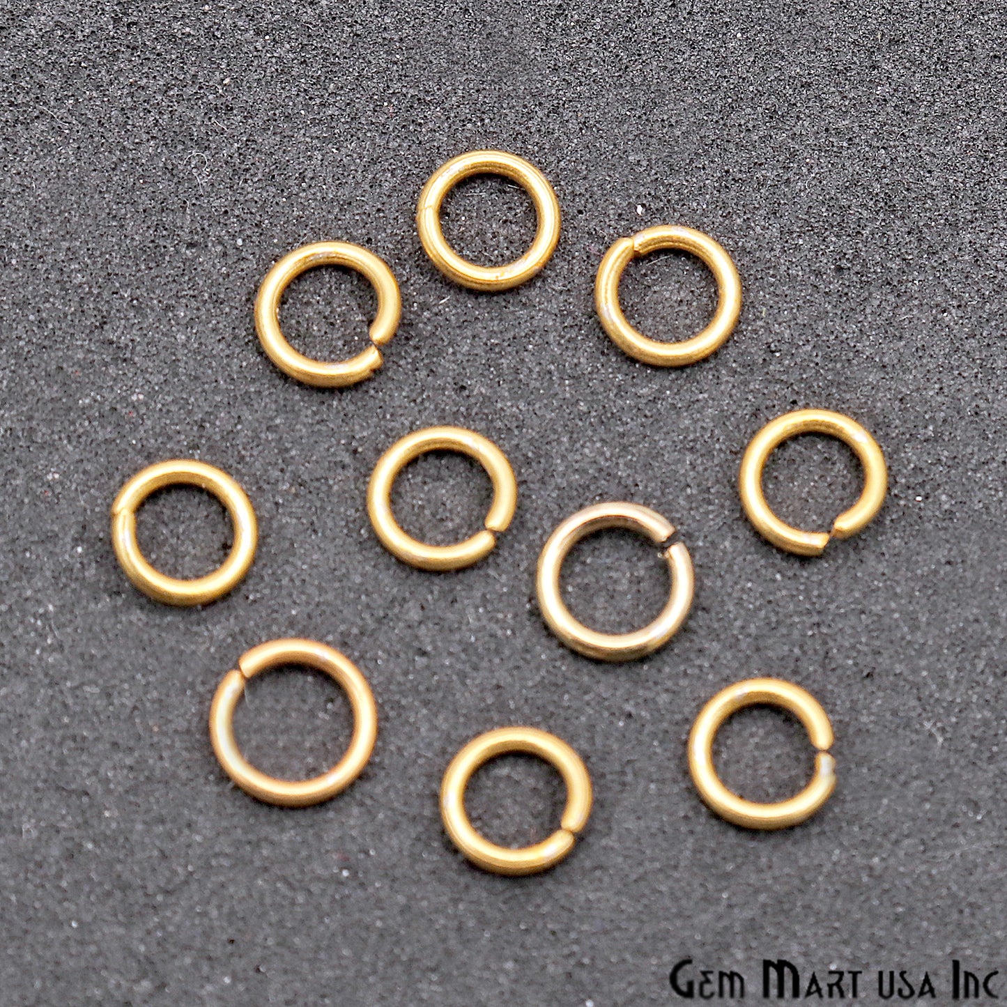 10pc Lot Open Jump Rings 6mm Gold Plated Finding Jewelry Charm - GemMartUSA