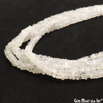 Rainbow Moonstone Box Beads, 16 Inch Gemstone Strands, Drilled Strung Briolette Beads, Box Shape, 4-5mm