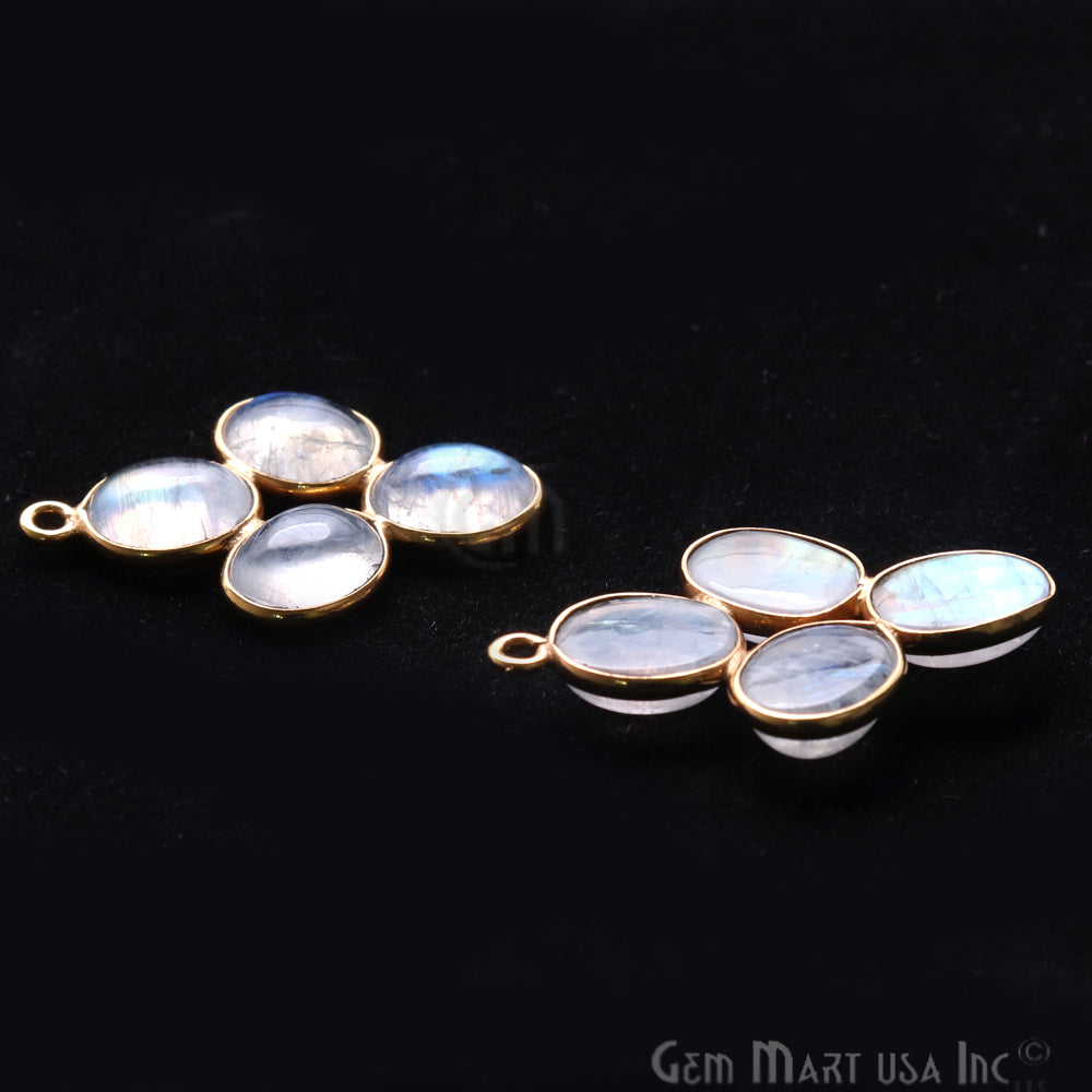 DIY Rainbow Moonstone 28x18mm Single Bail Chandelier Finding Component (Pick Your Metal) - GemMartUSA