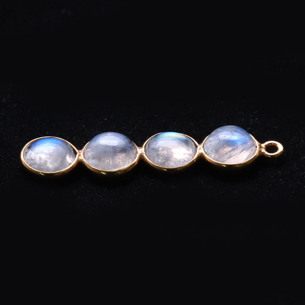 DIY Rainbow Moonstone Gold Plated 35X8mm Line Shape Chandelier Finding Component - GemMartUSA