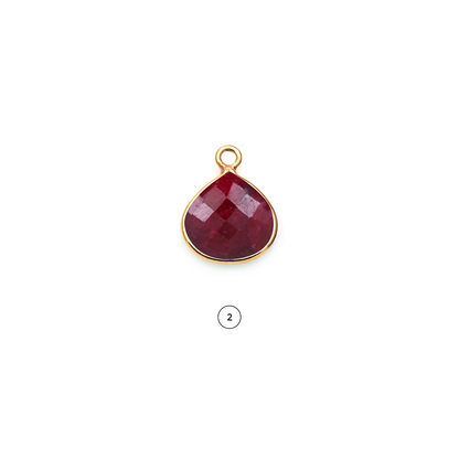 Heart 14mm Gold Bezel Single Point Bail Gemstone Connector