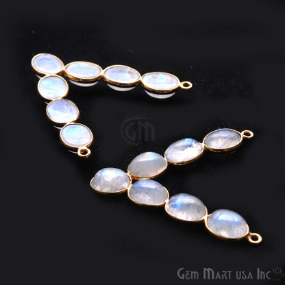 DIY Rainbow Moonstone 39x38mm Gold Plated Chandelier Finding Component - GemMartUSA