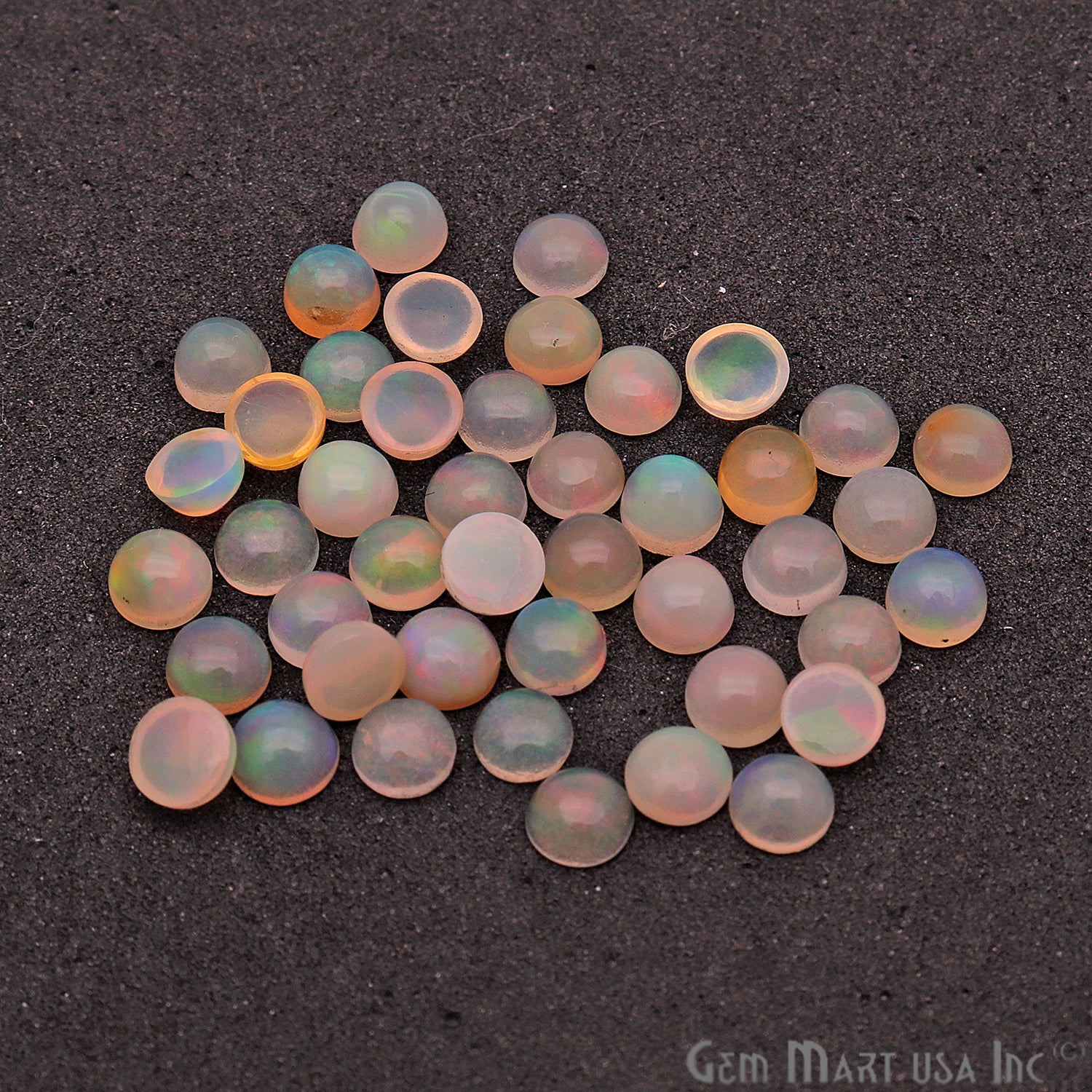 10pc Lot Natural Opal Gemstone 5mm Round Beads Cabochons Loose Precious Stones - GemMartUSA