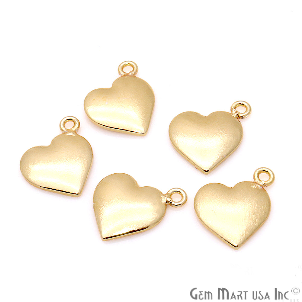 5pc Lot Heart Finding 15x11mm Gold Plated Jewelry Making Charm - GemMartUSA