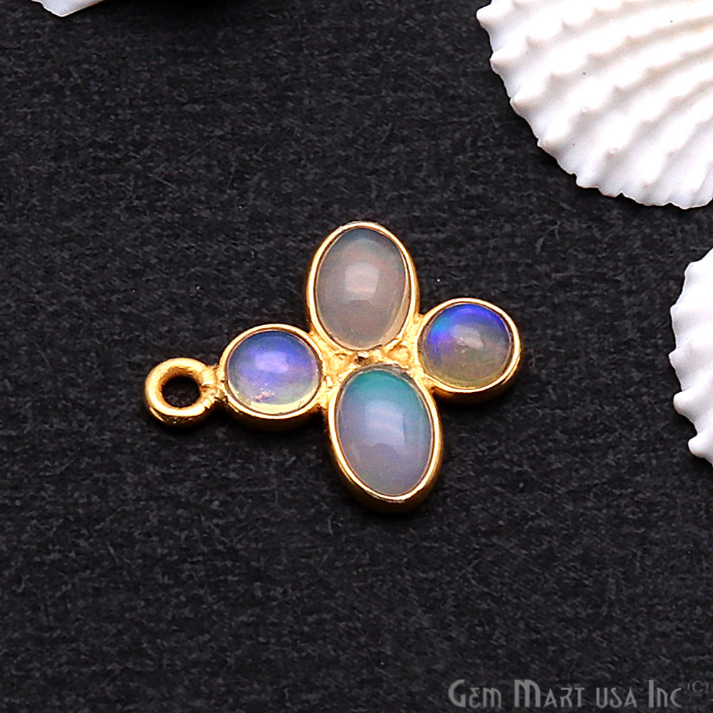 DIY Opal October Birthstone 16x13mm Chandelier Finding Component (Pick Plating) (13096) - GemMartUSA