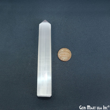 Selenite Gemstone Jumbo Tower Crystal Tower Obelisk Healing Meditation Gemstones 4-5 Inch