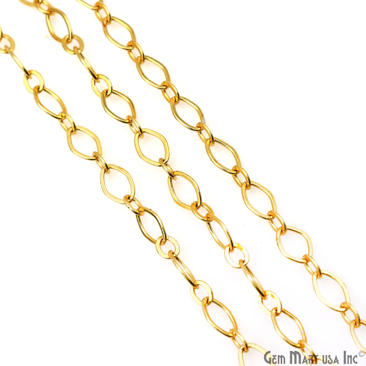 Oval Link Finding Chain 8x5mm Gold Plated Station Rosary Chain