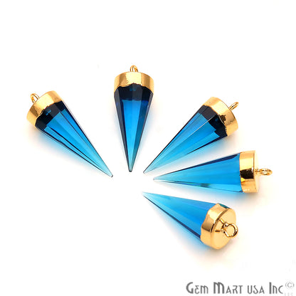 Gemstone Cone 29x10mm Gold Electroplated Single Bail Connector (Pick Stone) - GemMartUSA