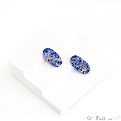 Sodalite Oval Shape 26x15mm Loose Gemstone For Earring Pair