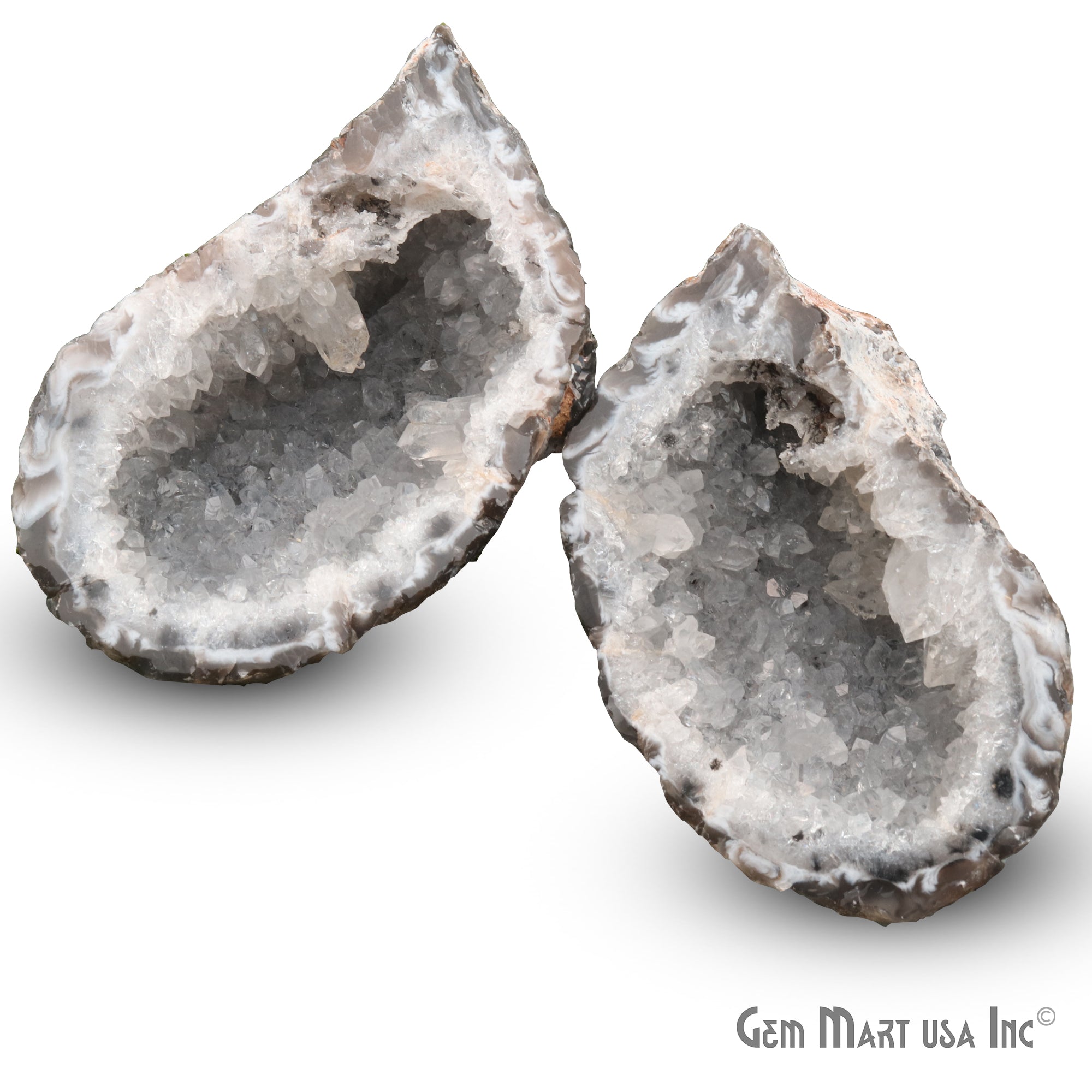 Oco Geode Druzy, Ocho Geode Halves, 70x43mm Organic Shape Crystal Specimen