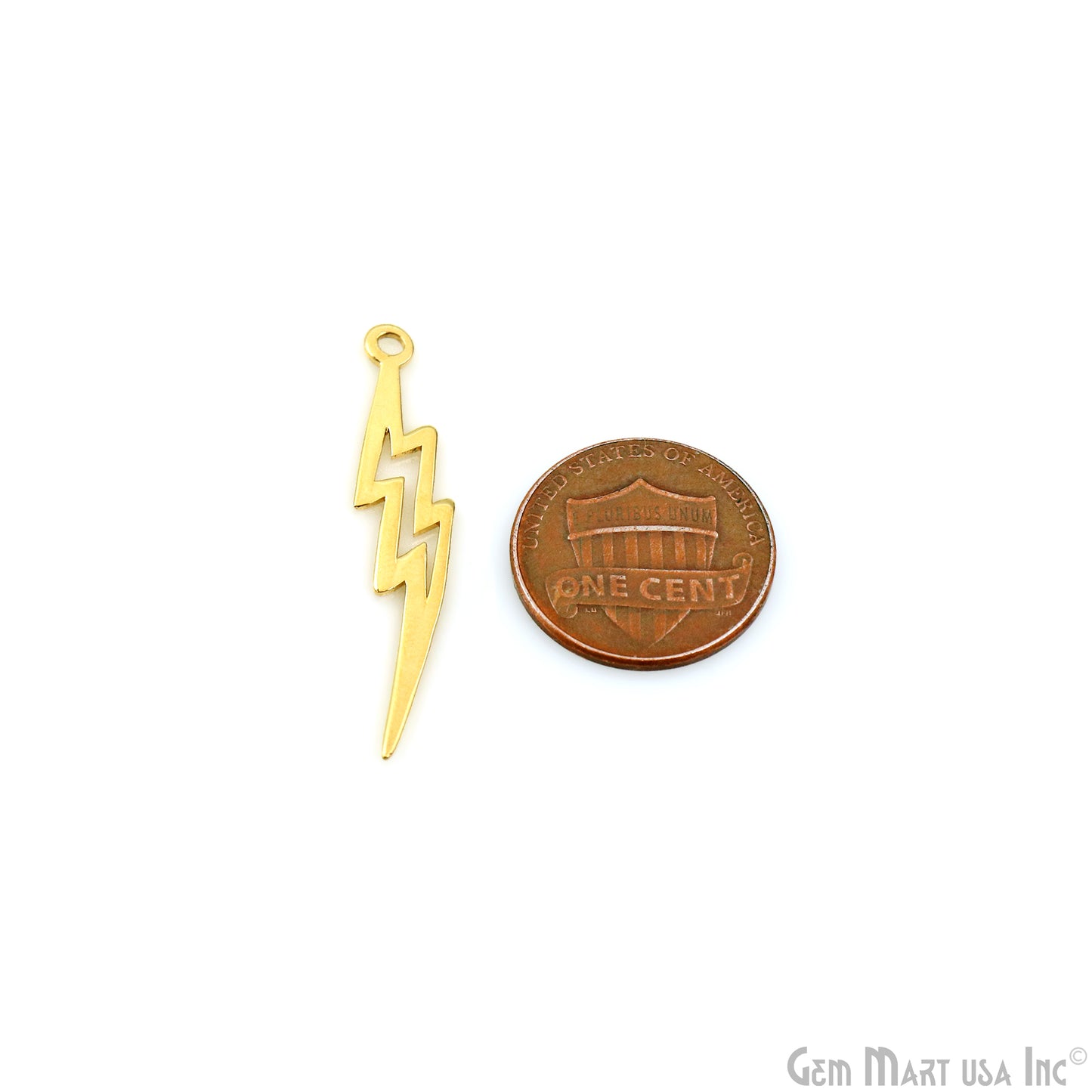 Thunderbolt Lightning Charm Laser Finding Gold Plated Charm For Bracelets & Pendants