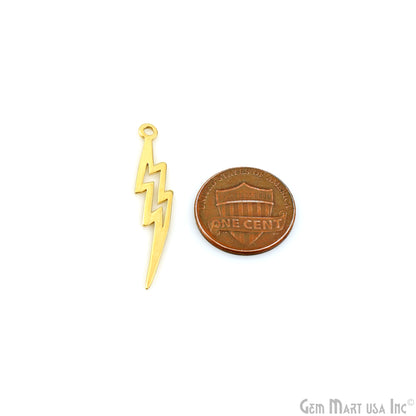 Thunderbolt Lightning Charm Laser Finding Gold Plated Charm For Bracelets & Pendants