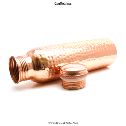 100% Pure Copper Water Bottle, 34 Oz Hand Forged Copper Bottle, Hammered Copper Bottle, Healthy Living