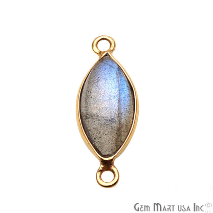 Labradorite Gemstone Cabochon 7x14mm Marquise Shaped Connector (Pick Your Bail) - GemMartUSA