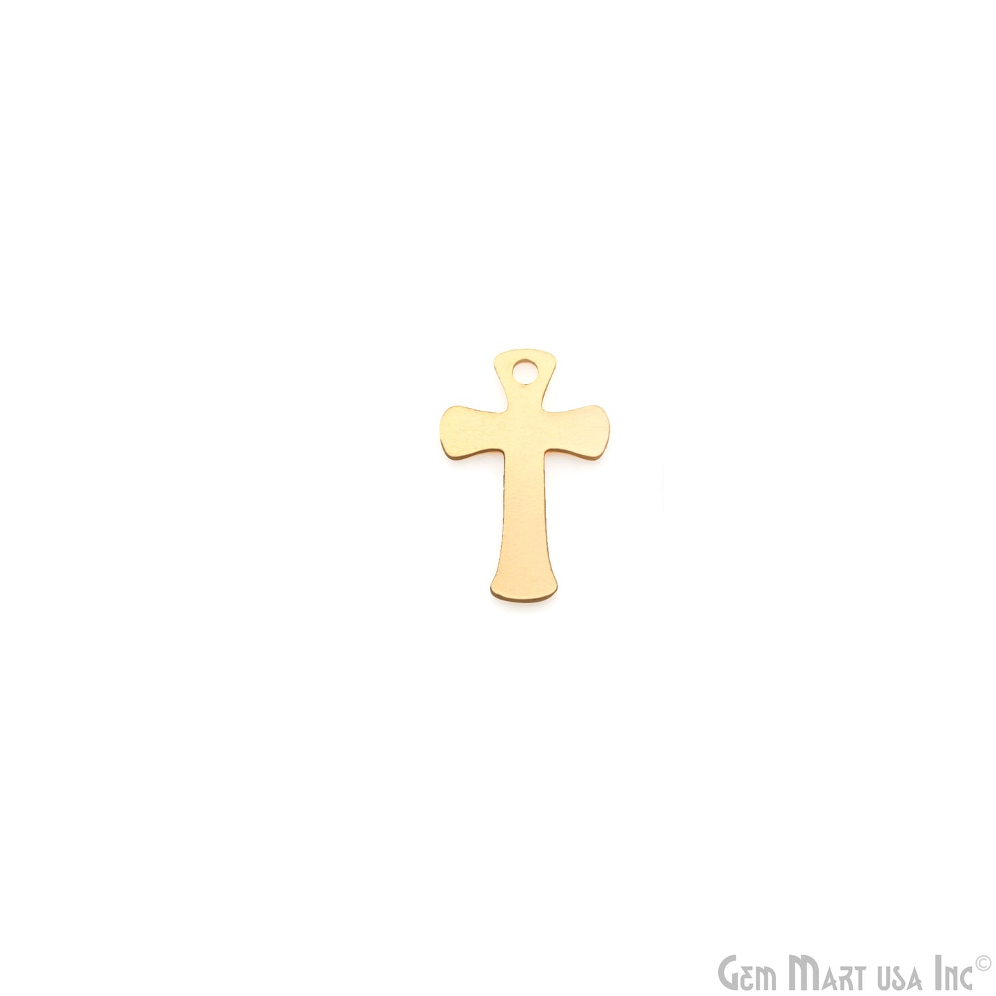 Cross Shape Laser Finding Gold Plated 16x10.4mm Charm For Bracelets & Pendants